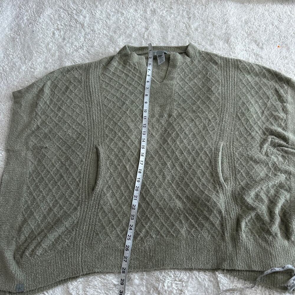 Barefoot Dreams XXS/XS CozyChic Lite Split Neck Diamond Poncho Green Lounge - Picture 3 of 6